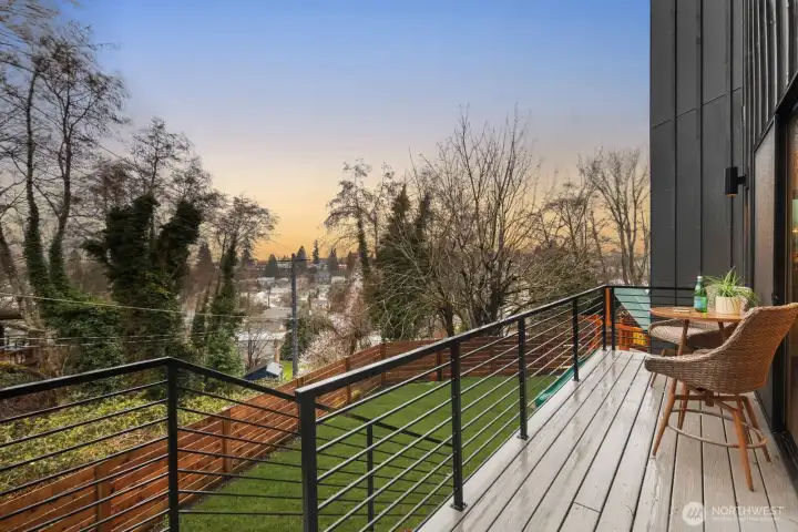 Private deck with beautiful sunset views