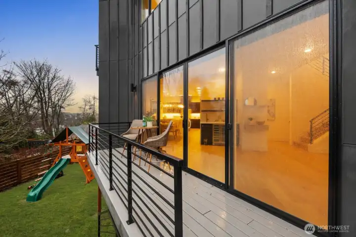 Large deck extending from main living space