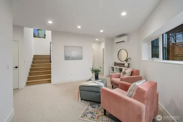 Comfortable lower-level bonus space