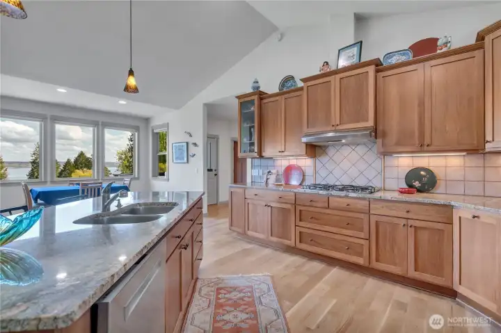 Enjoy sensational Puget Sound Views from the kitchen