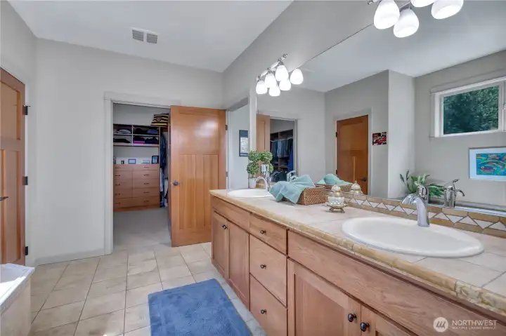 Primary his/her bathroom vanity