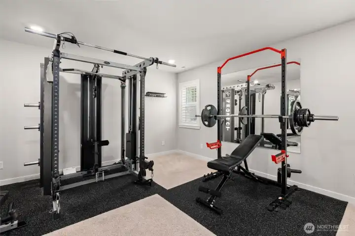 Bonus room with gym equipment