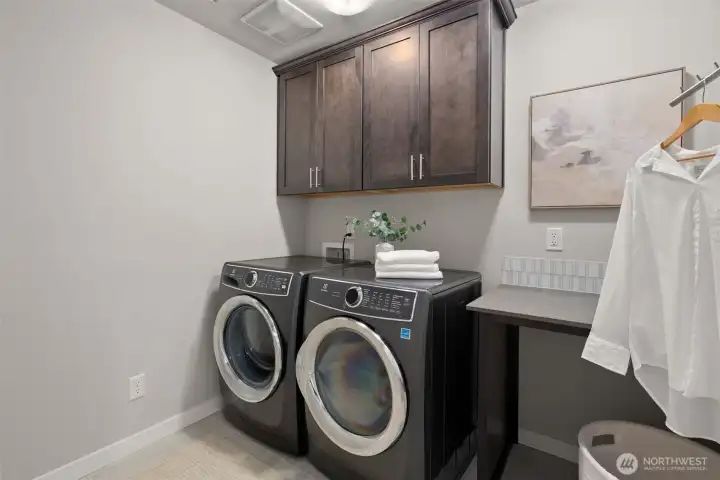 Upstairs laundry area