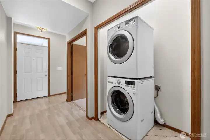 Front-load washer and dryer included, move-in ready convenience.