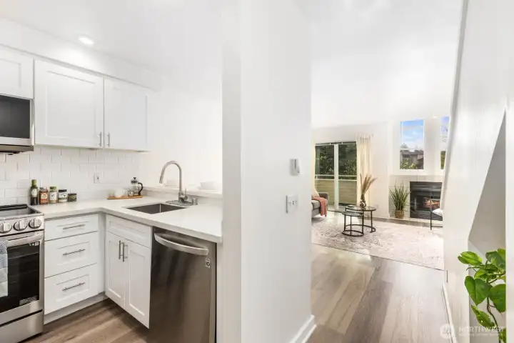 Open spaces - kitchen flows into the dining and living areas