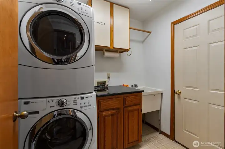 Utility room on lower level with garage access
