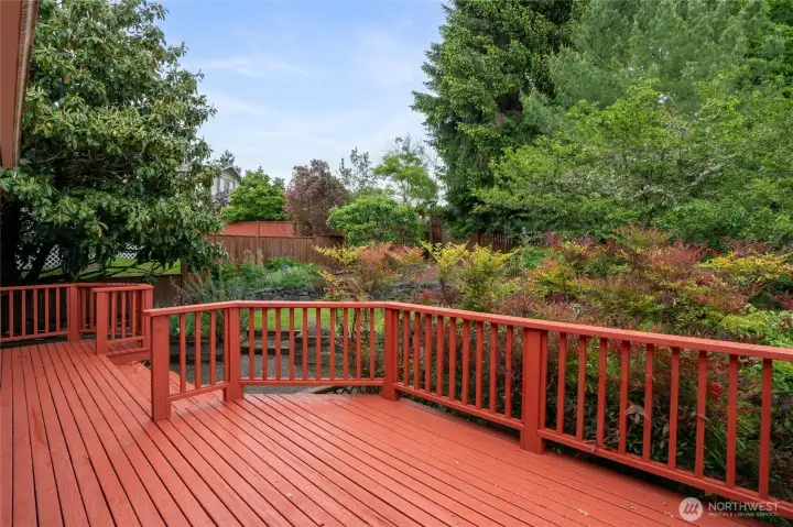 Upper deck just off kitchen and dining room