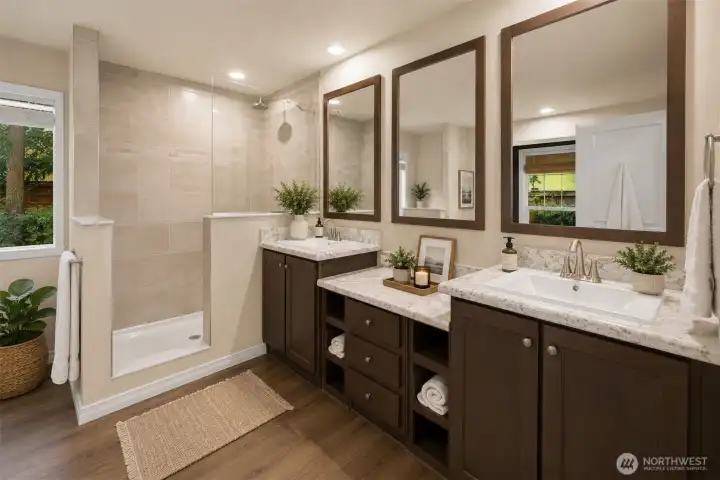 Primary Bathroom - Virtually Staged