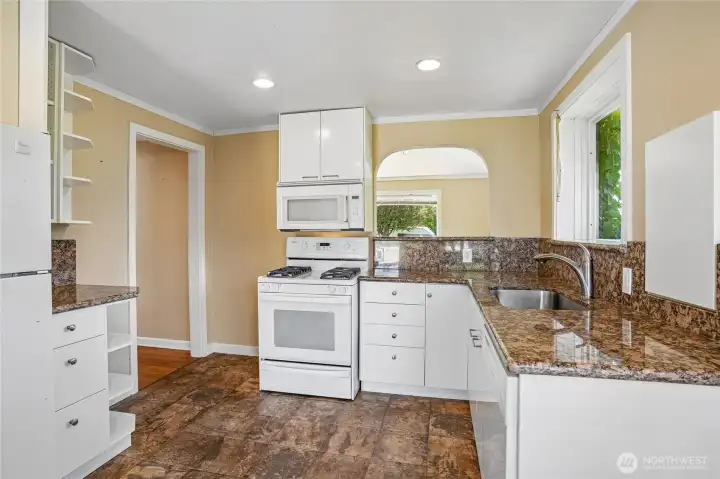 Kitchen with granite counters