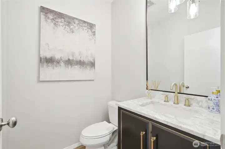 Updated powder room on main level