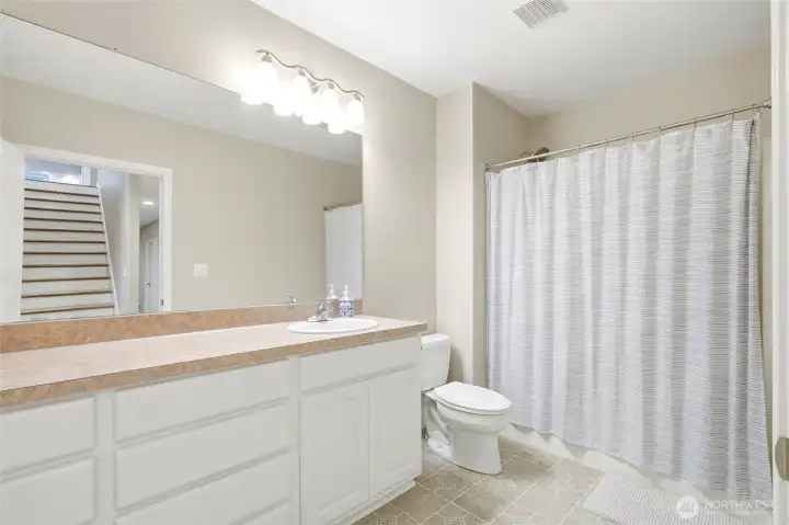 Full bathroom on lower level