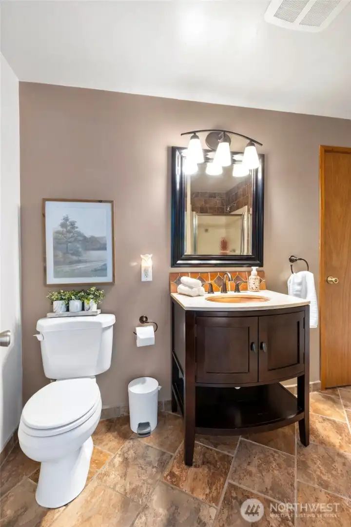 3/4 Bath in extended section of the home.