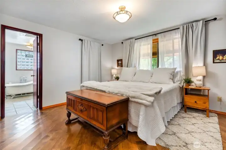 Primary Bedroom with Dual walk in closets and Ensuite 5-piece bath.