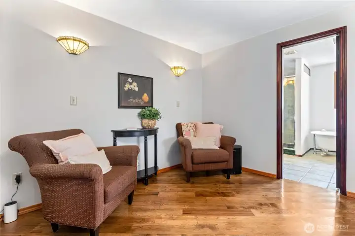 Sitting area in Large Primary bedroom.