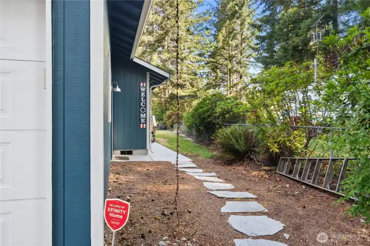 Pavers lead you to the front door
