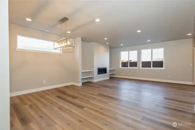 Living and dining room area