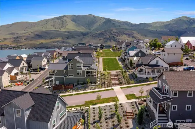 Exterior daytime view of home looking South towards the waterfront and marina.