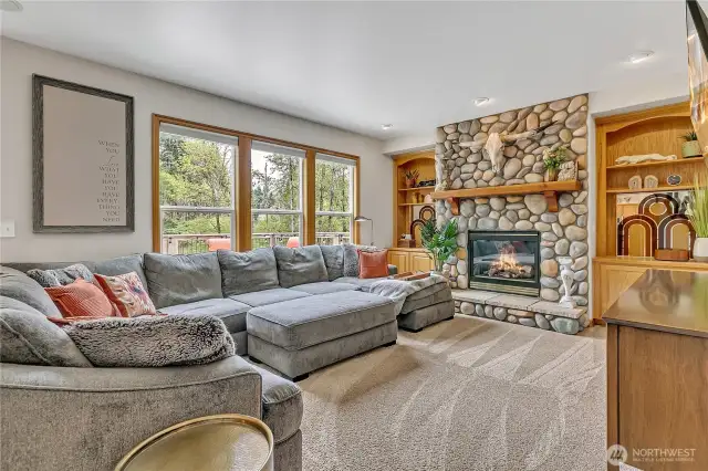 Nice sized family room with cozy gas fireplace