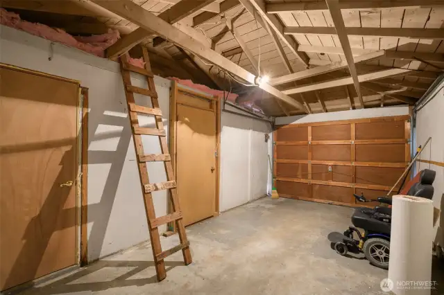 Enclosed 1-car garage