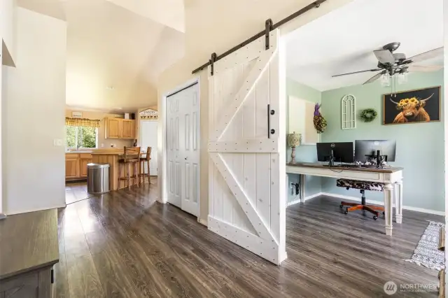 Office w/ barn door