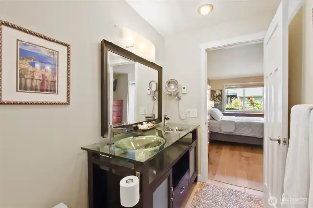 This primary bathroom is the perfect blend of luxury and function