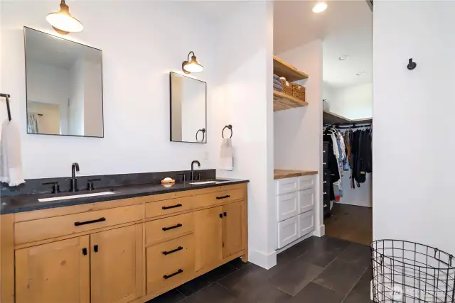 Primary bath with radiant floors