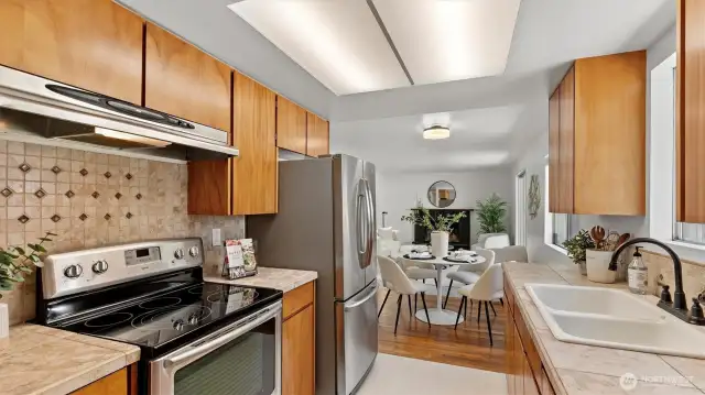 Kitchen to dining.