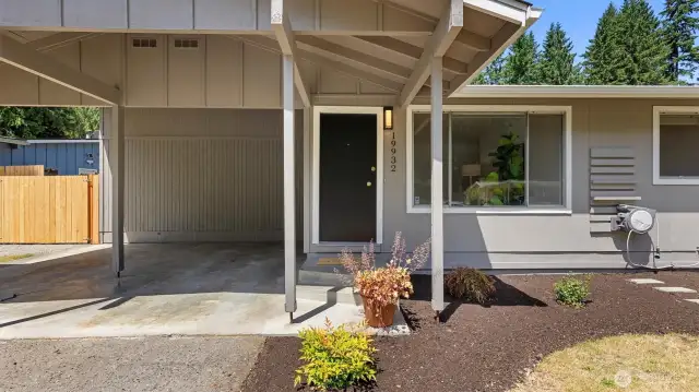 Carport for 2 cars plus driveway parking