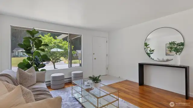Living room looking out big picture window