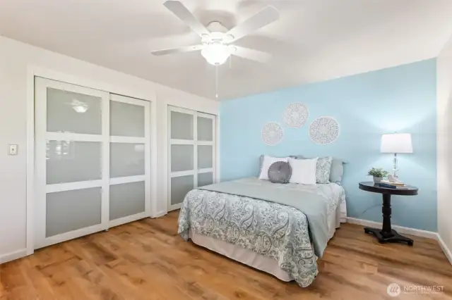 Bedroom #2 - large! Lots of closet space + new LVP floors.