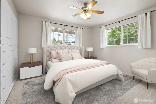 Main home  - 3rd bedroom with built in storage