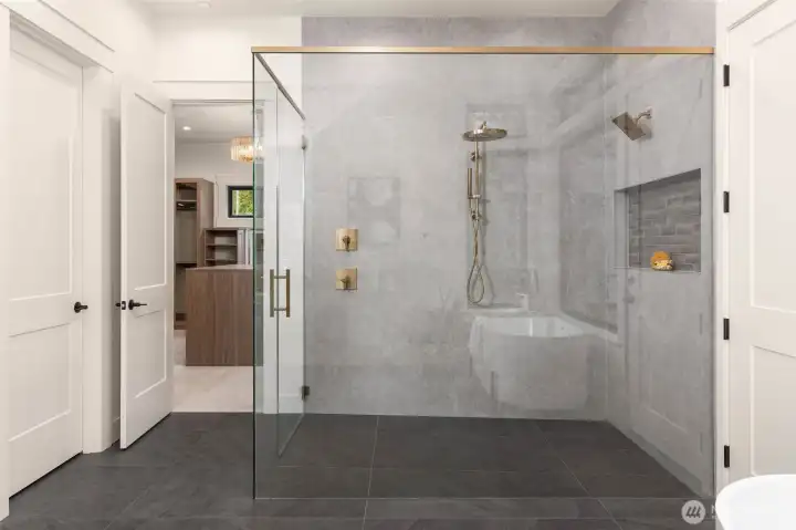 large walk-in shower.