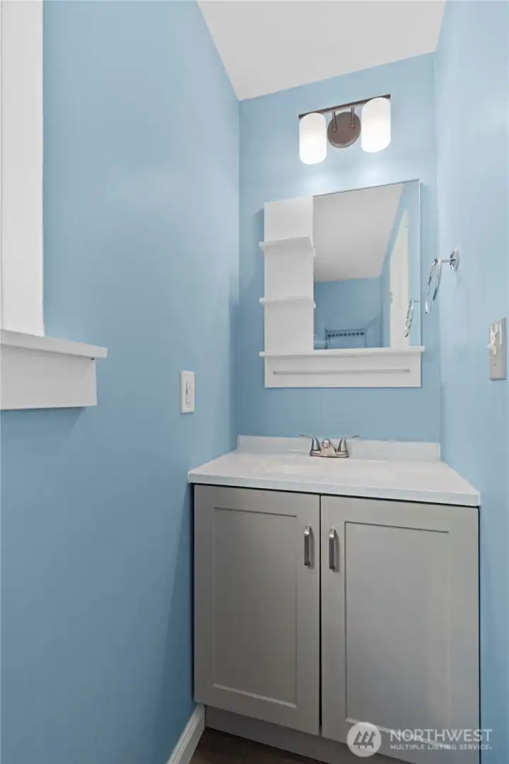 Convenient half bath adds functionality