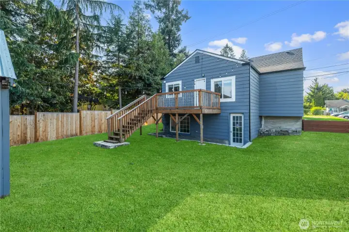 Expansive backyard for entertaining, play, or pets
