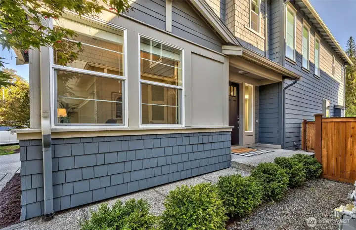 Private Main Entry on the side of the home