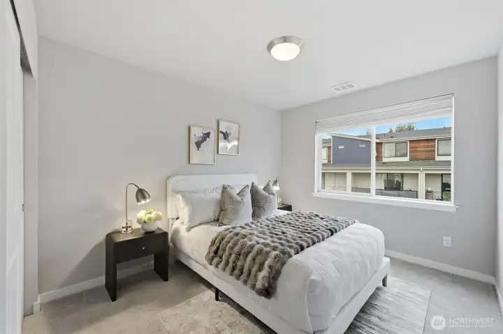 2nd bedroom upstairs faces west.