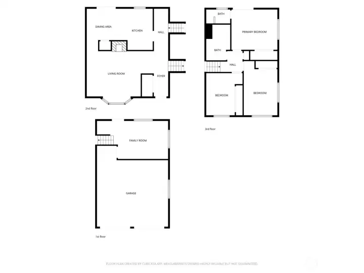 Floor Plan for all three floors