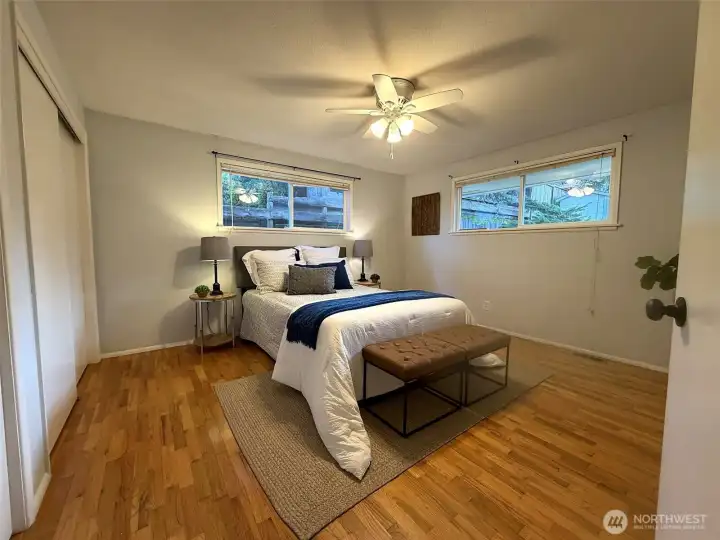 Another view of bedroom with double closet