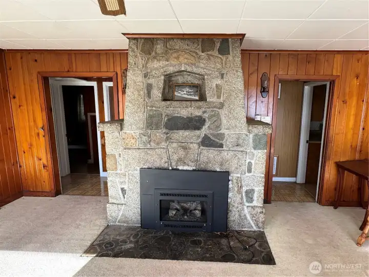 Beautiful stone fireplace