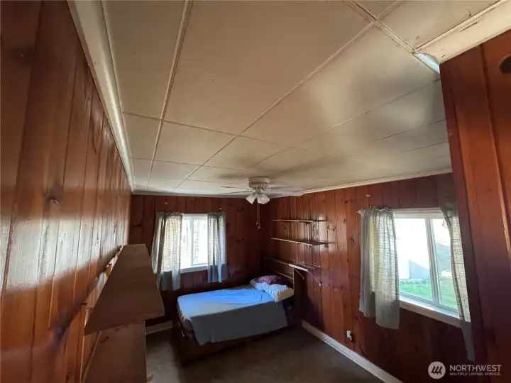 2nd bedroom with cedar siding