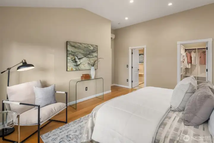 The Primary Bedroom is a generous size which feels light, airy and serene.