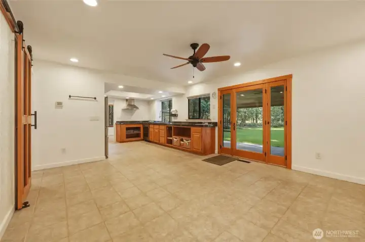 Wonderful family room off kitchen