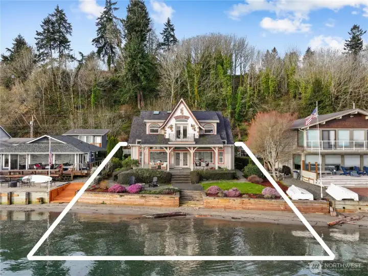 62 feet of private waterfront—perfect for beach walks, water activities, and relaxing by the shore.