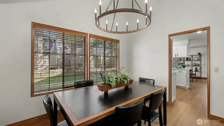 The dining room and many lighting feature have been improved throughout the home.
