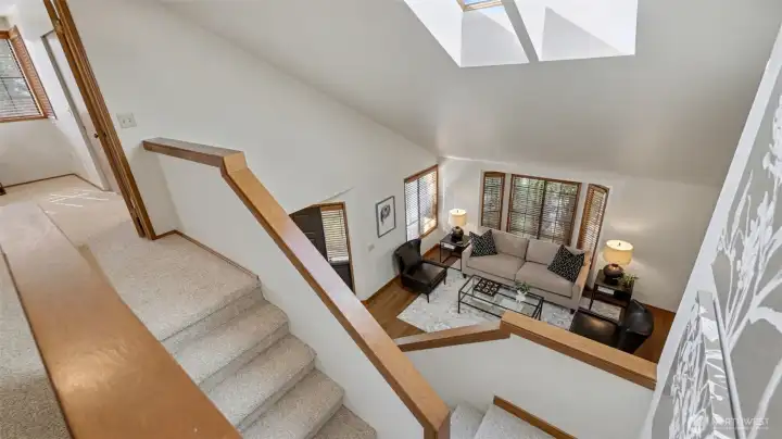 The striking view of the 1st level from the 2nd floor.