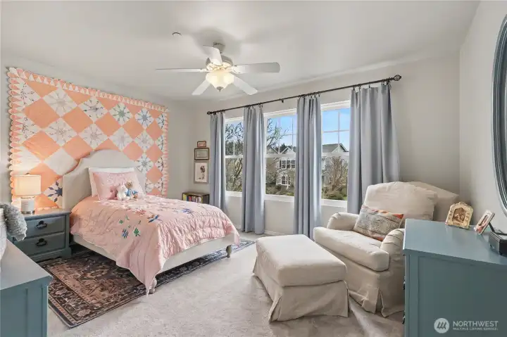 Bedroom 2- Brand new Renewal by Anderson insulated windows help make this front facing room clear and comfortable.