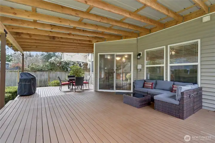 Picture the year round entertaining you can you do with this large covered deck.