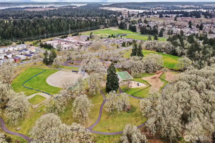 Powderworks Park is behind the property where lots of community activities are held.