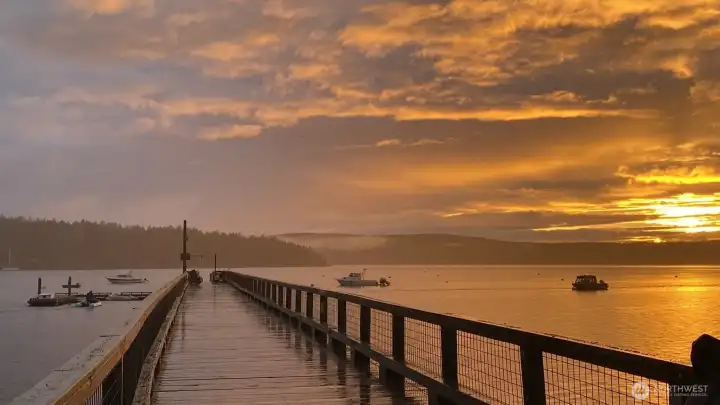 Decatur Shores dock at sunset