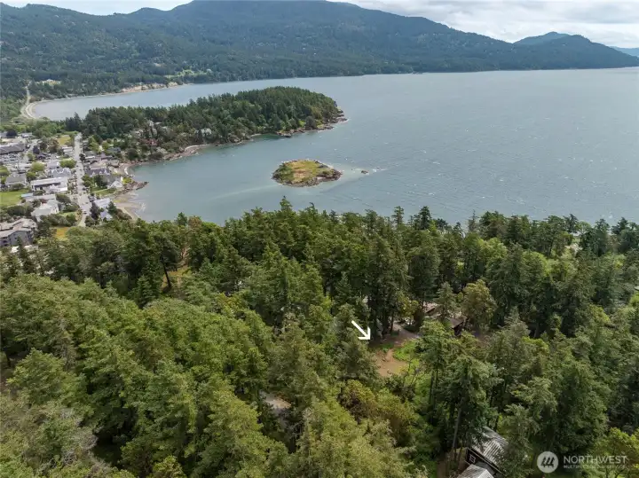 Indian Island, Madrona Point and Ships Bay in the background Indian Island, Madrona Point and Ships Bay in the background